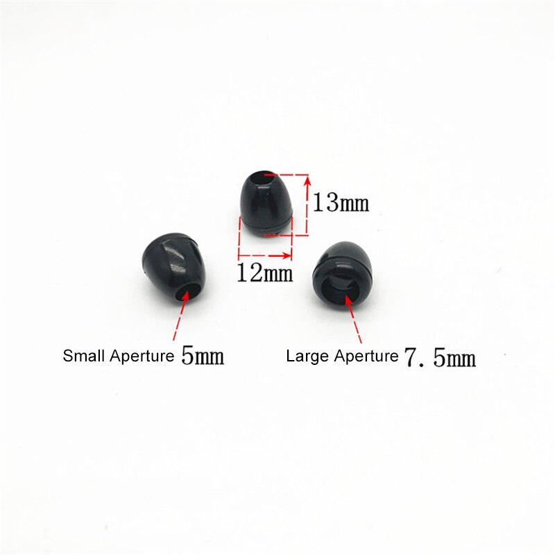 30Pcs Height 13mm hole 5mm /7.5mm Bell Stopper With Cord Ends Lock Stopper Plastic Toggle Clip for Paracord Clothes Accessories: WHITE