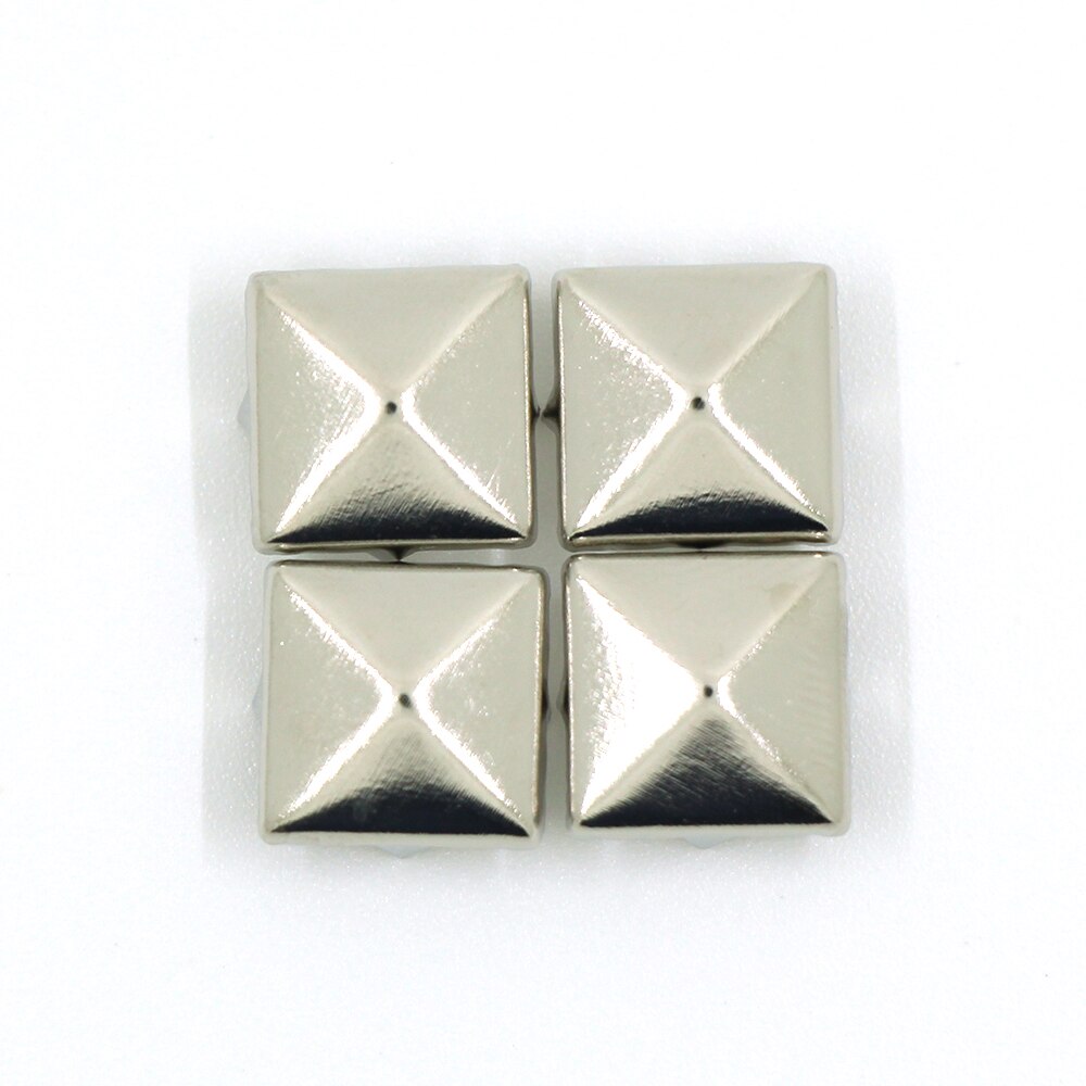Tachuelas cuadradas de 100 piezas, remaches de Metal plateado, adornos de cuatro garras para ropa, accesorios de cuero para bolso DIY