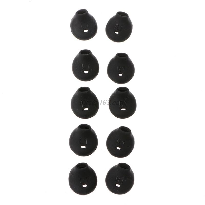 Almohadillas suaves de silicona para auriculares, almohadillas para los oídos para Sony WI-SP500, Samsung S7, S6 Edge 9200, nivel u, 10 unids/lote: Negro