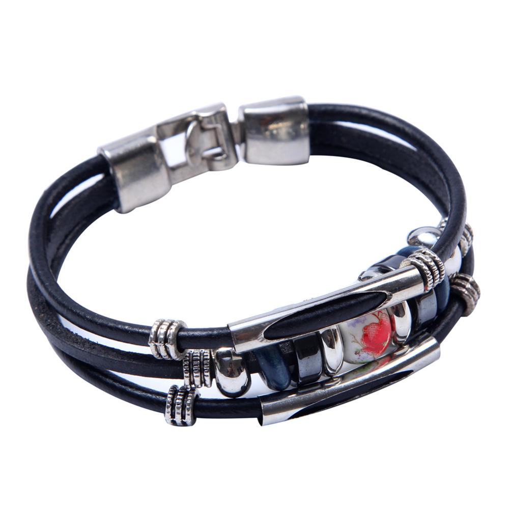 Zoshi pulseira de couro pu com design original, pulseira de coruja de strass com contas, moda feminina, pulseira casual para homens: SL398