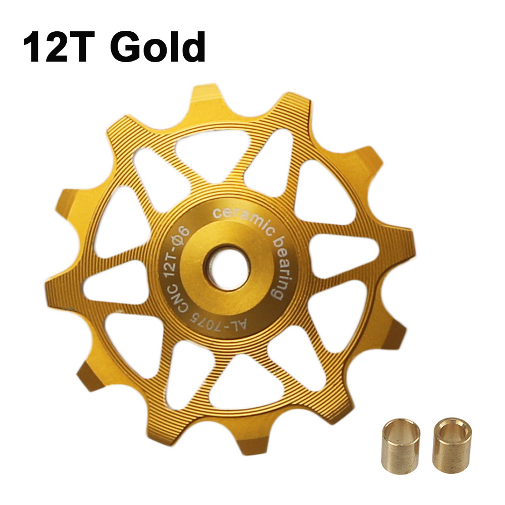 Rueda Jockey de bicicleta 12T 14T, desviador trasero, polea de cerámica, rodillo guía de bicicleta de carretera para Shimano Sram GX XX1 X01 Eagle NX 12 velocidades: Rojo
