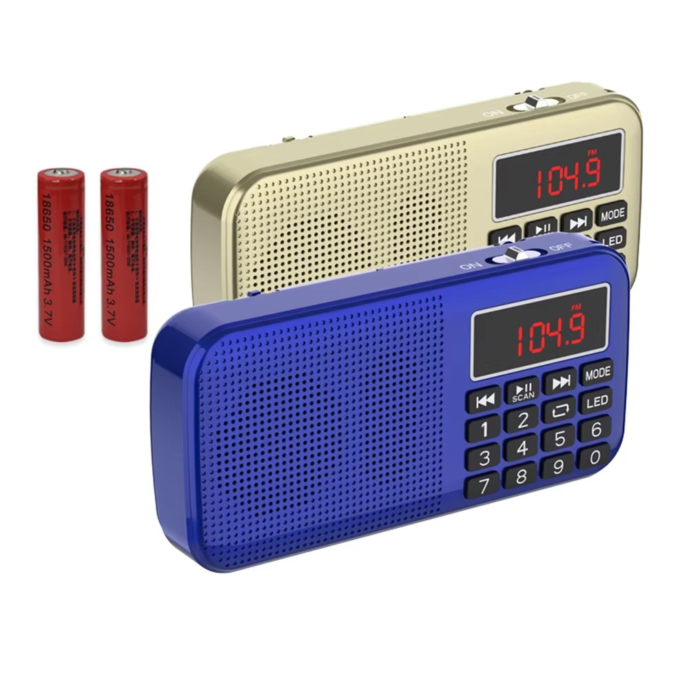 Bärbara fm-radioapparater digitalradio led-display uppladdningsbar radio usb/sd/tf/aux-spelare