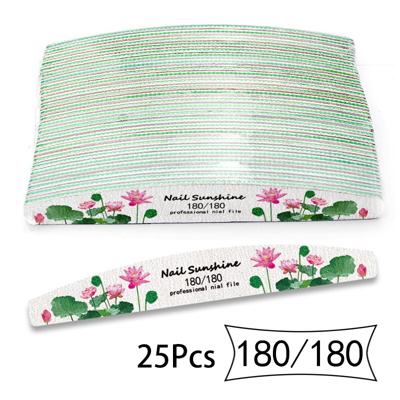 25/50Pcs Nail File Salon Nail Files Reusable Nail File Flower 80/100/150/180/240 Manicure Tools: 180 180 25Pcs