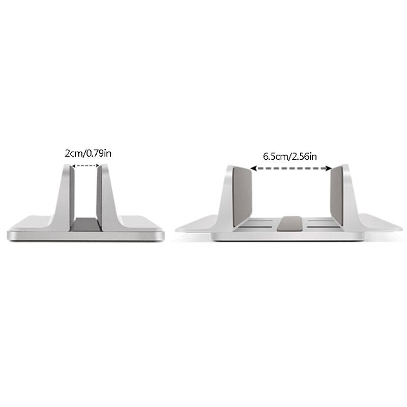 Aluminum Alloy Laptop Stand Adjustable Desktop NoteBook Holder Vertical Space-saving Bracket Mount for Tablet Computer