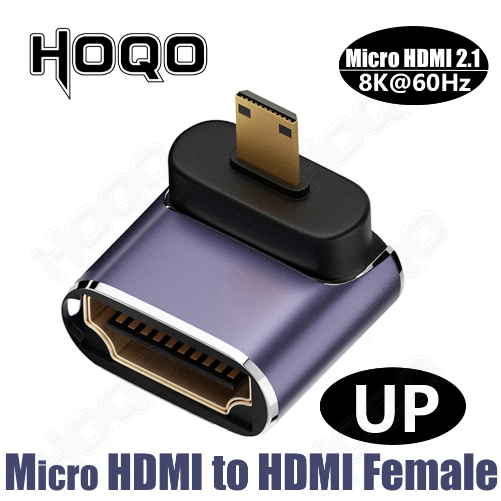 8K HDMI-adapter 90 graden 8k 4k bij 120 Hz 270 graden HDMI schuine adapter 360 180 graden mini naar HDMI U-vorm l-type converter