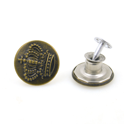 Komen 10 Sets/partij 17Mm Brons Mode Metalen Jeans Knop Schacht Knop Voor Kledingstuk Broek Naaien Kleding Accseeories Handgemaakte: NO 073