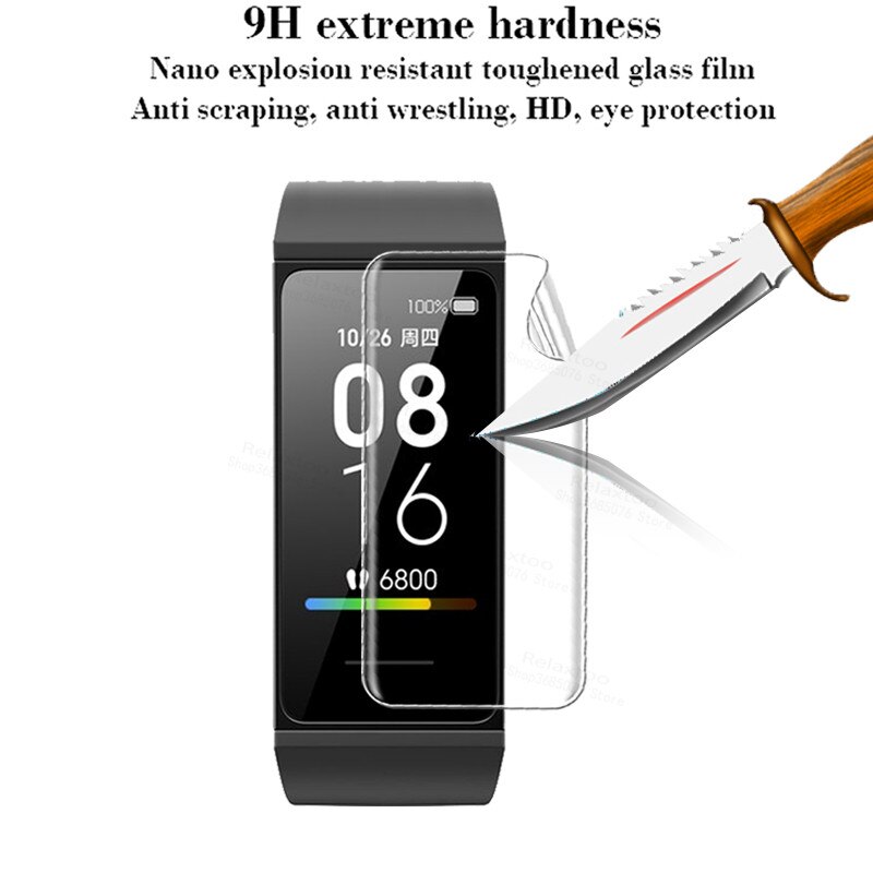 Película protetora de hidrogel para xiaomi mi band 4c, 3-12 unidades, protetor de tela para xiaomi redmi band 4 c, pulseira sem vidro temperado