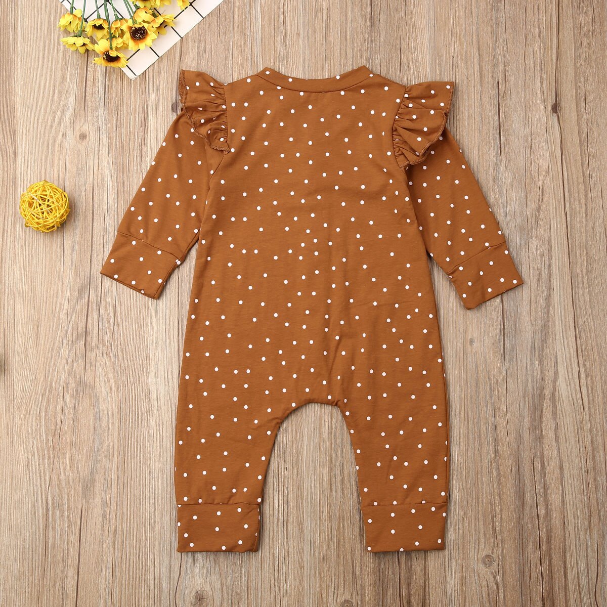 Cute Newborn Baby Boy Girl Long Sleeve Polka Dot Cotton Romper Jumpsuit Playsuit Outfits Baby Clothes