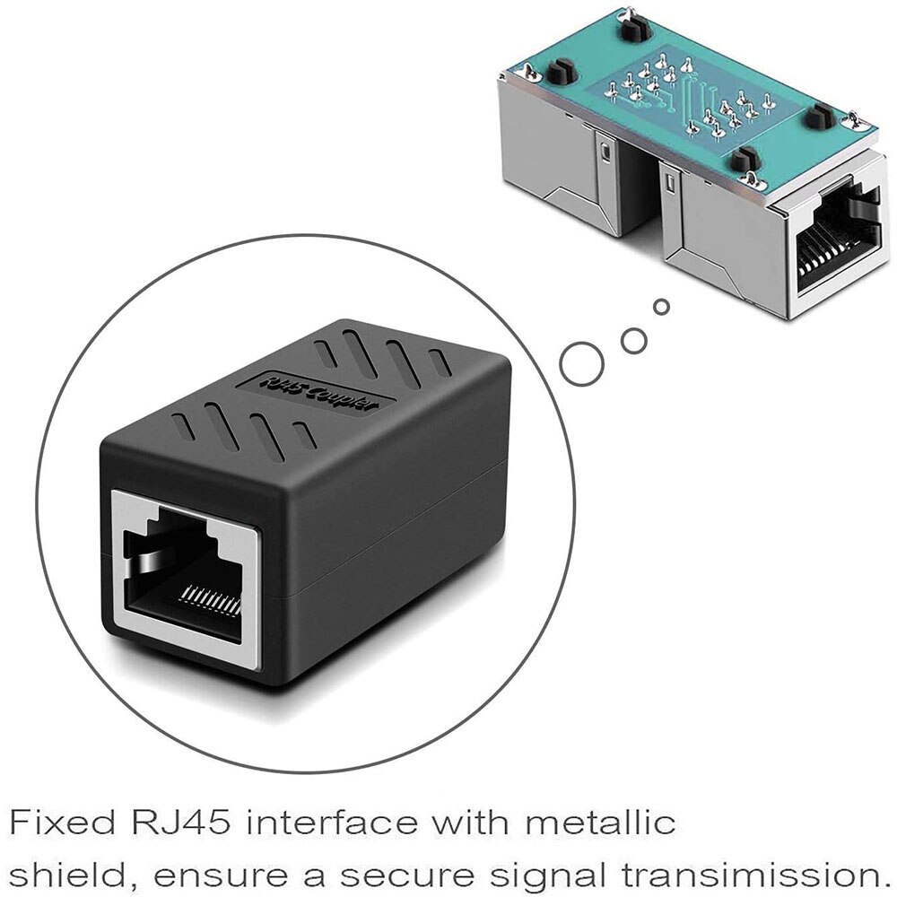 Ethernet-kaapelin jatkokappale ,rj45 cat 5 cat 6 cat 6a liitin, jatkoliitin - ethernet-liitin naaras-naaras