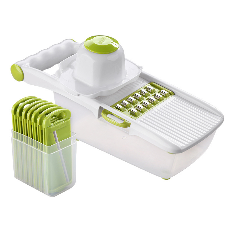 Handleiding Groente Cutter Slicer met 8 Rvs Verwisselbare Messen Ui Aardappel Dunschiller Wortel Rasp Dicer