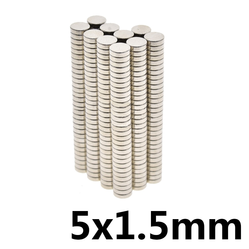100 pcs Neodymium 5x1.5mm Disc Zeldzame Aarde Neodymium magnet5 * 1.5mm Super Sterke Magneten 5mm x 1.5mm N35 magnetische