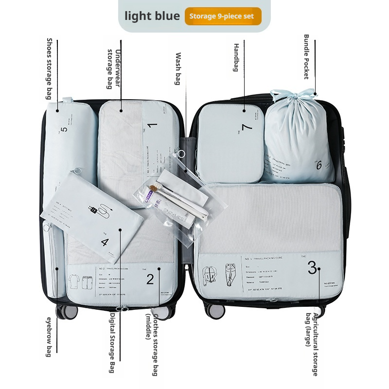 Cubos de embalaje para viaje, organizador de maletas portátil, bolsa de almacenamiento de ropa, accesorios de viaje, bolsas de equipaje para maletas de mano: plum