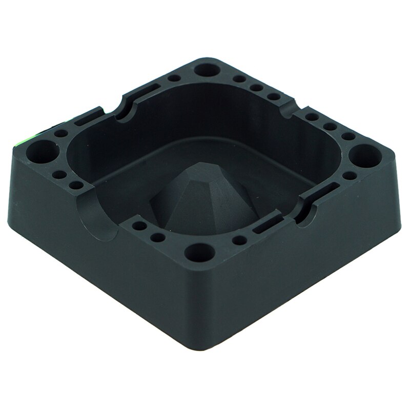 Cenicero de silicona Extra grueso, sin humo, redondo, Cenicero, remolino de humo (silicona de grado alimenticio), soportes de vidrio seguros