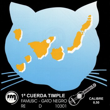 Gato negro juego de cuerdas para Timple Nylon Blanco