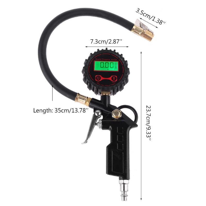 Digitale Auto Band Lucht Inflator Manometer Voertuig Vrachtwagen Bus 250psi Met Led Molc