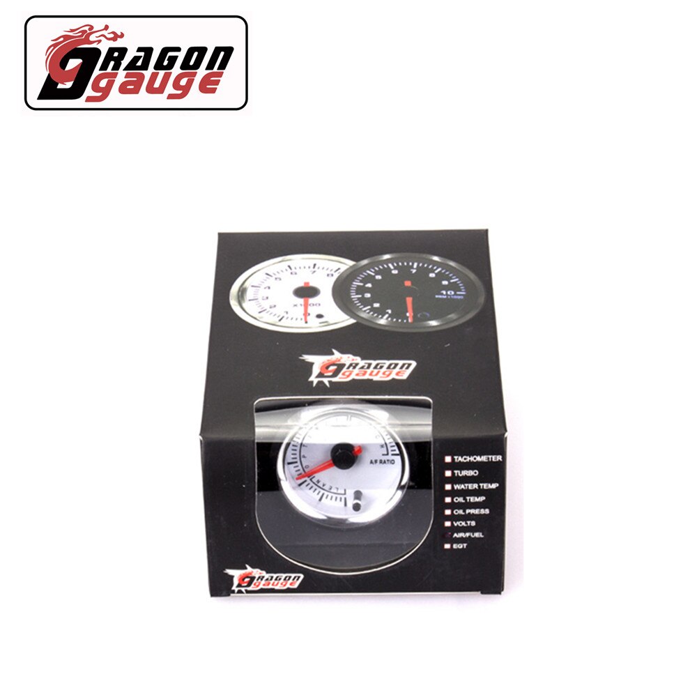 「DRAGON」 52MM Air Fuel Ratio Gauge 7 Colors Change Pointer Display Car Gauge With Narrowband O2 Oxygen Sensor for 12V Car