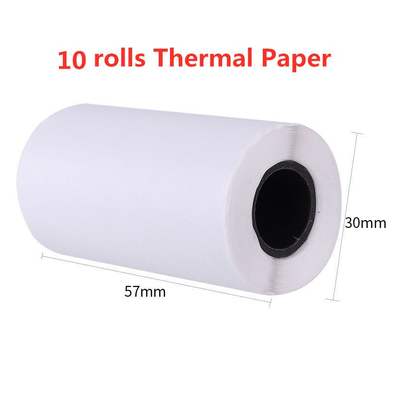 Thermische printer draagbare mini pocket thermische fotoprintcamera fotoprinter voor kinderverjaardag: 10 rollen