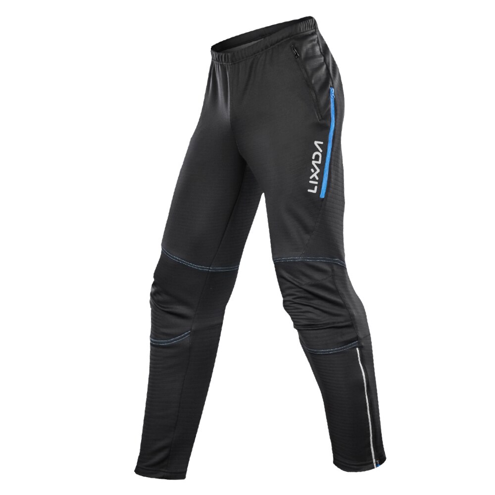 Lixada Winter Warme Fleece Winddicht Waterdicht Fietsen Broek Mannen Vrouwen Thermische Rijden Sport Broek Mtb Fiets Broek: Blauw / L