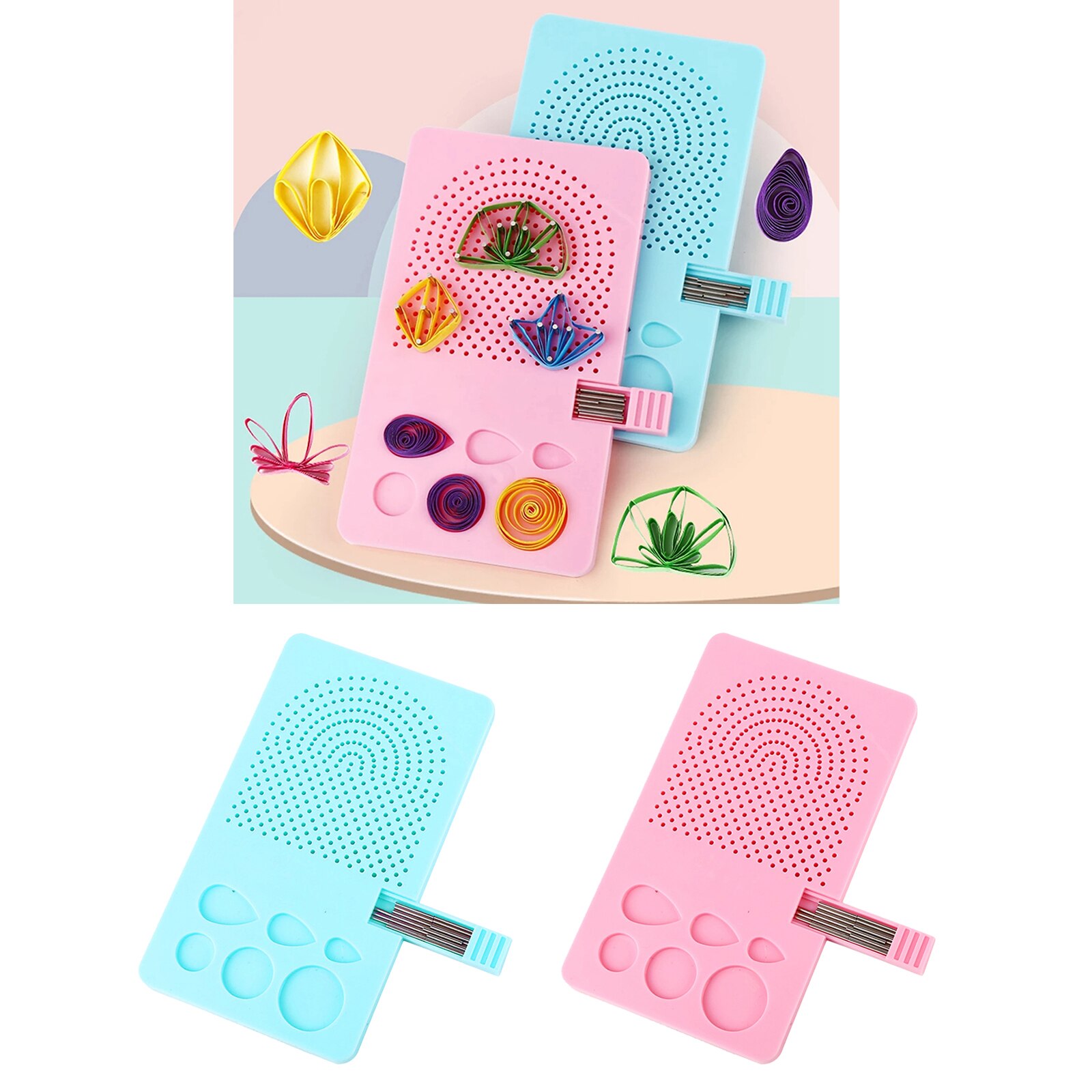 Sturdy 16x9.2cm Paper Quilling Board Abundant Holes Pins Grid Guide DIY Tool