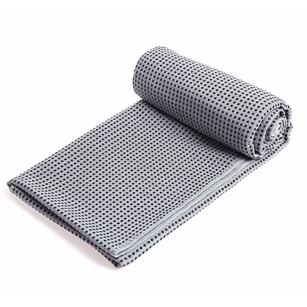 Yoga Mat Towel - 4mm Thick - Non-Slip Yoga Blanket - Eco-Friendly Material: Gray