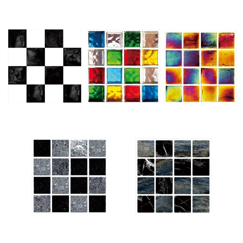 Azulejo adhesivo 3D de tres dimensiones con de mosaico autoadhesivo para pared azulejo de simulación anticolisión para cocina/baño