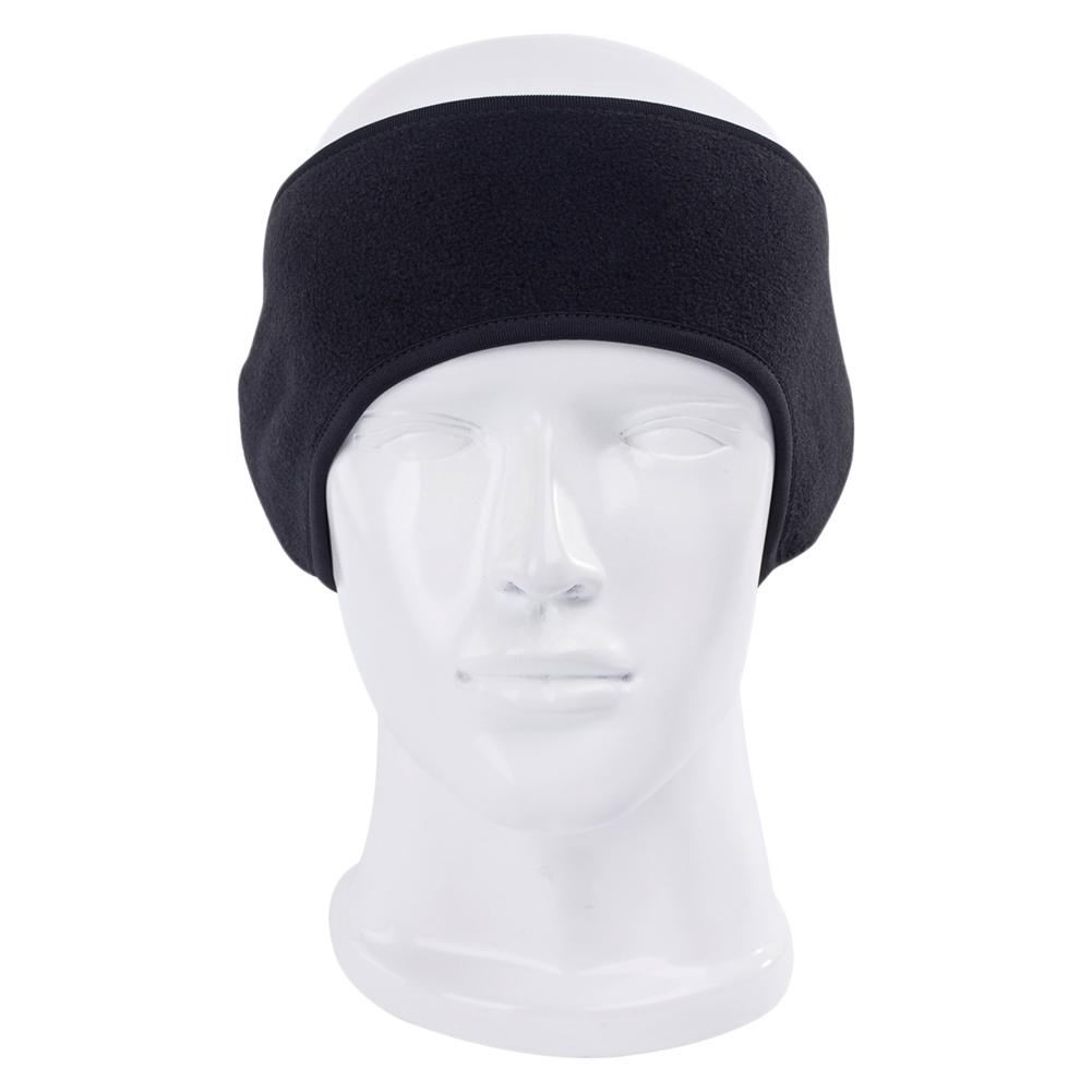 Banda de cinta para el pelo deportiva para hombre, banda para la cabeza de abrigo, orejeras de oreja de protección, a prueba de viento para correr, trotar al aire libre: Black