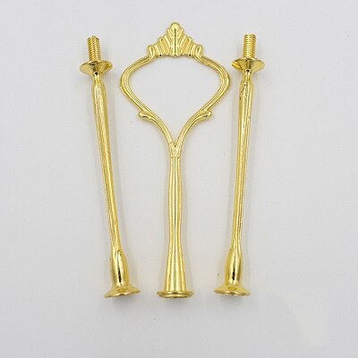 2 Tier Cake Cupcake Plate Stand Only Birthday Wedding Party Food Holder Trays Store Stand Only Without Dishes: Gold 3 Stand Only