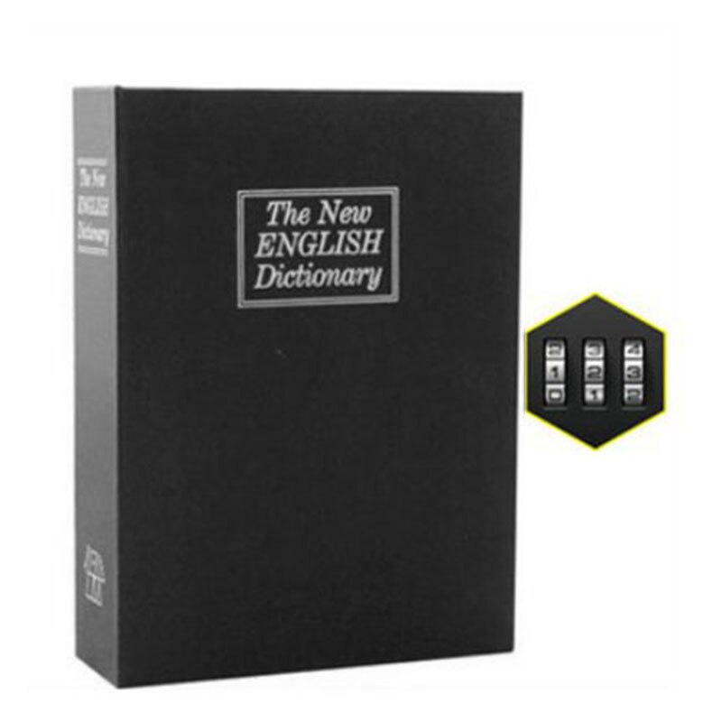 Secret Book Safe Box Simulation Book Storage Box with Lock Bedroom Home Use @M23: Black Password L