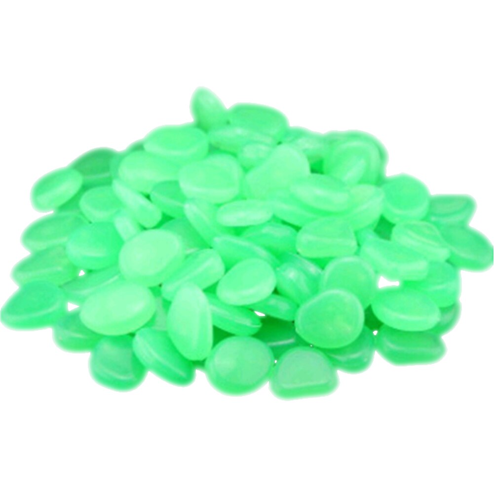 50 Pcs Fluorescent Pebble Stones Luminous Garden Walkway Flower Bed Shiny Patio Decorative Pebbles TB: Green