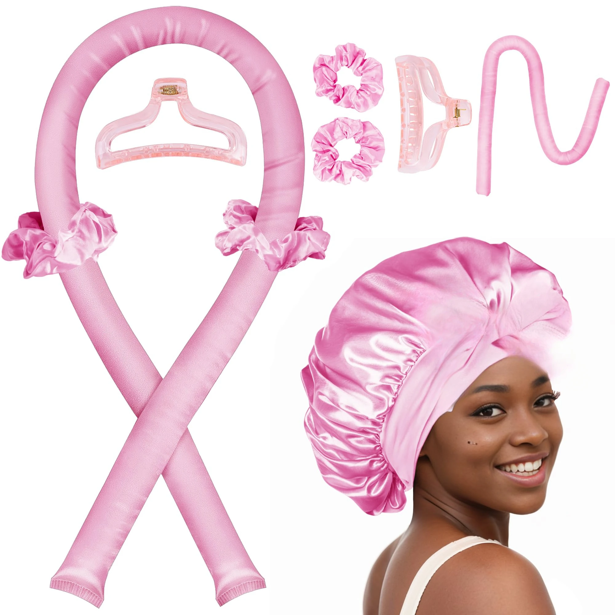Varilla rizadora sin calor, gorro de noche sin cinta térmica, rizadores de pelo perezosos, diadema, rulos para el cabello, diadema suave para dormir, herramientas de peinado