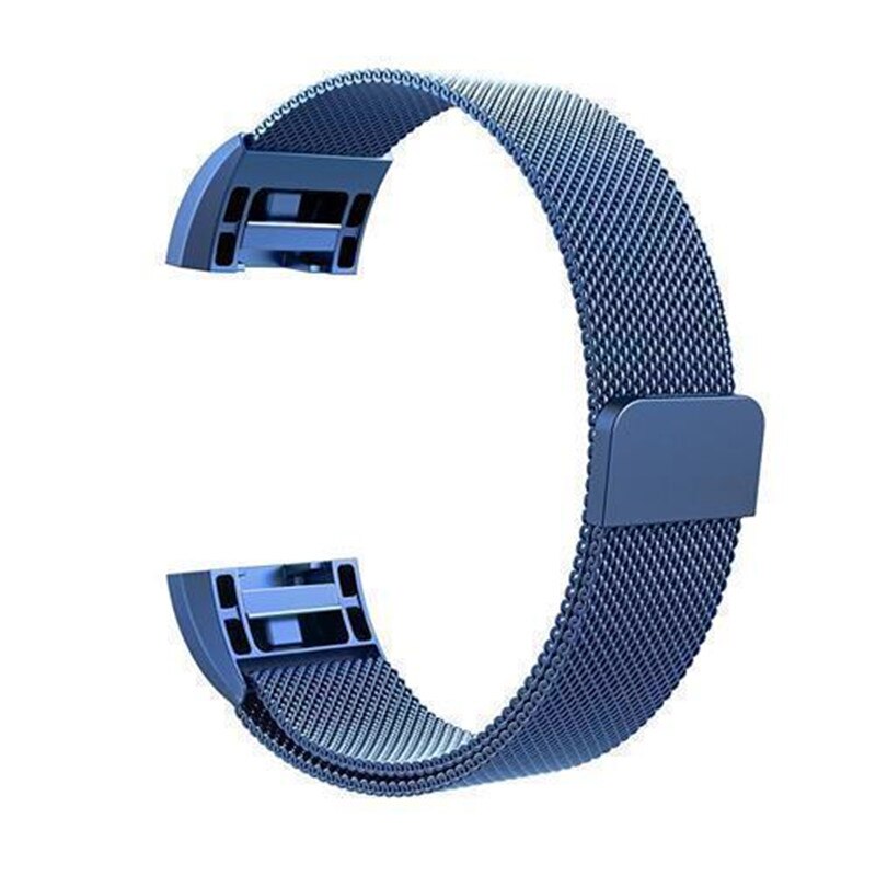 Milanese Schleife Armbinde für Fitbit Gebühr 2 Band Ersatz Armbinde Magnetische Schnalle Armbinde Fitbit Gebühr 2 Zubehör: blau