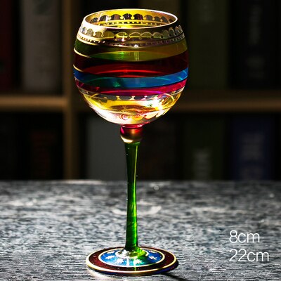 hand painted Wine Glass cup Champagne Glass Crystal cup Wine goblet Cups home Bar Hotel party Drinkware: A1