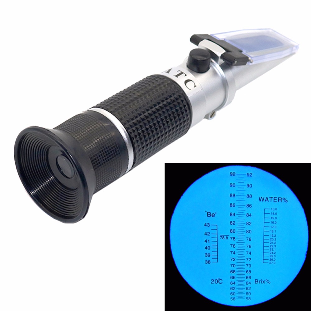 Hand Held Bee Gereedschappen Honing Refractometer 58-92% Suiker Inhoud Bijenteelt Refractometer Honing Concentratie Meter