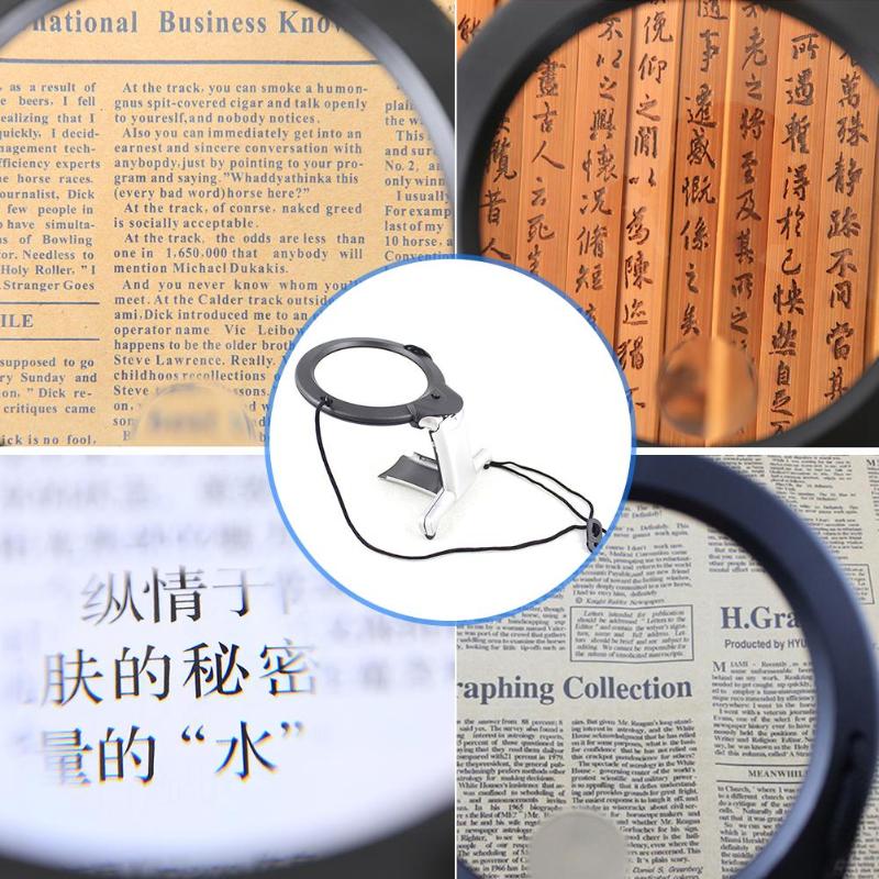2 LED Hands Free Loupe Lighted Magnifying Glass Neck Hanging/Desktop Style Tool for Seniors Sewing Cross Stitch Embroidery