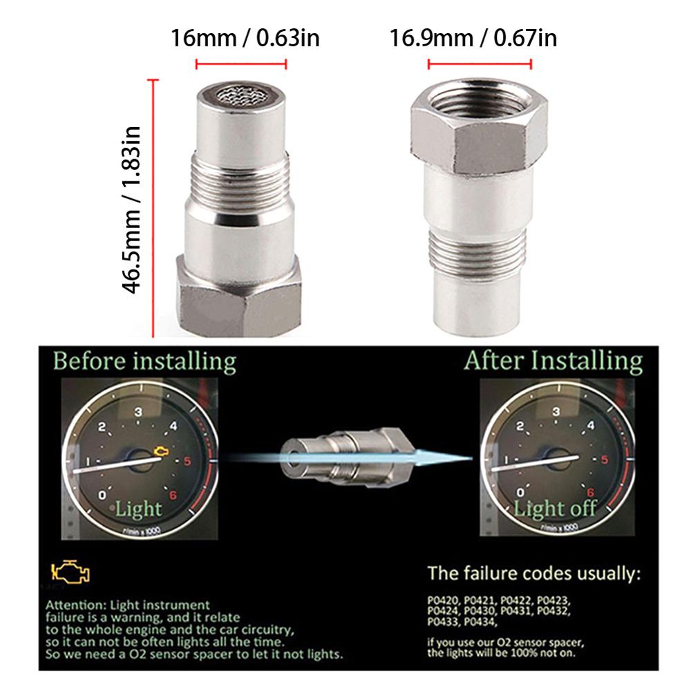 Top Car CEL Fix comprobar la luz del motor eliminador adaptador-oxígeno O2 Sensor M18X1.5 Metal oxígeno O2 Sensor adaptador rápida