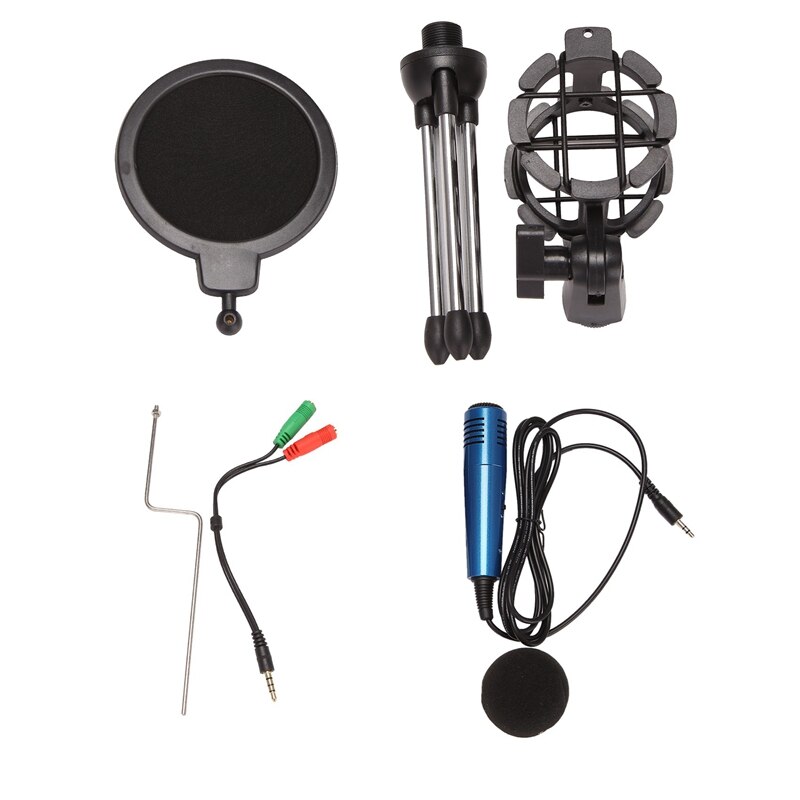 Desktop Microphone Stand With Shock Mount Microphone Clip Condenser Microphone Set: Default Title