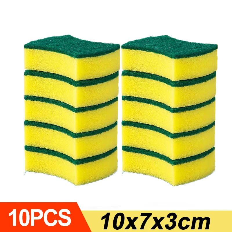 Esponja de lavar louça dupla face altamente absorvente pote de cozinha pratos esponjas de limpeza limpar escova de limpeza doméstica atacado: Rosa