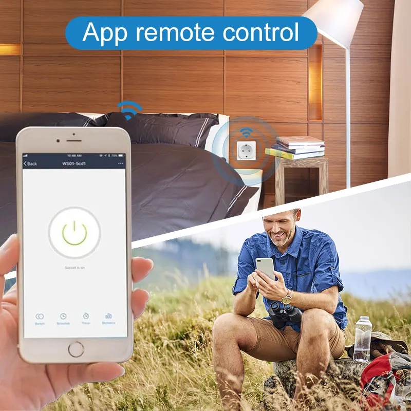 Prise intelligente Tuya WiFi EU Plug, 16 A, 20A, moniteur d'alimentation, télécommande, SmartLife, fonctionne avec Alexa, Yandex, Alice, Google Assistant