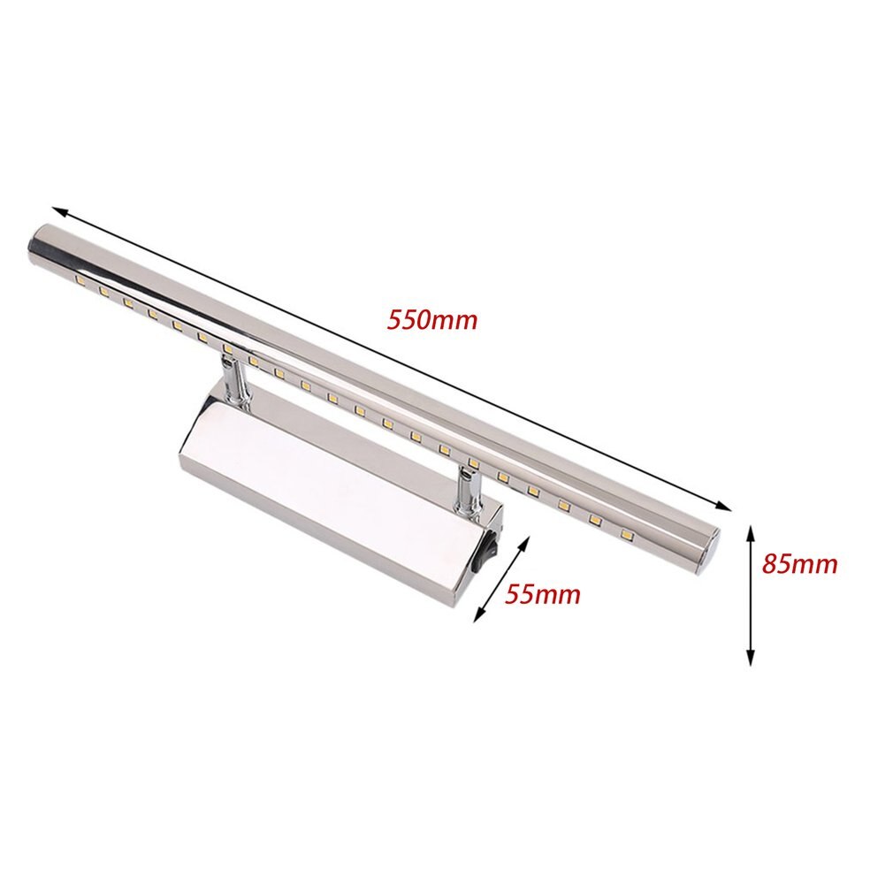 5W Led Rvs Spiegel Lamp Waterdichte Wandmontage Draaibare SMD5050 Badkamer Spiegel Met Schakelaar