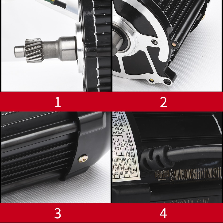 KUNRAY BLDC 650W 48V 60V Brushless DC Motor Three Four Wheel Electric Car Rear Axle Differential Motor Tricycle Conveyor Motors