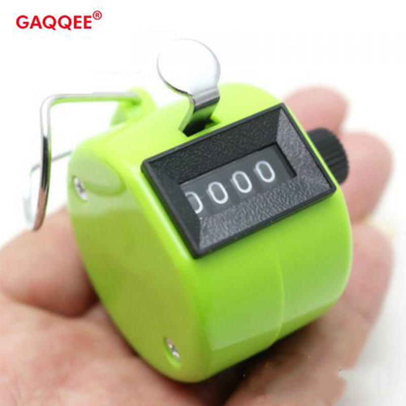 4 Digit Number Counters Plastic Shell Hand Finger Display Manual Counting Tally Clicker Color Shell Timer Soccer Golf Counter