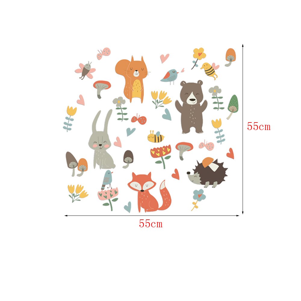 Animal Party Forest Kids Room Wall Stickers Removable Nursery Decor Kindergarten Art Kids Wallpaper Posters Home Decoration