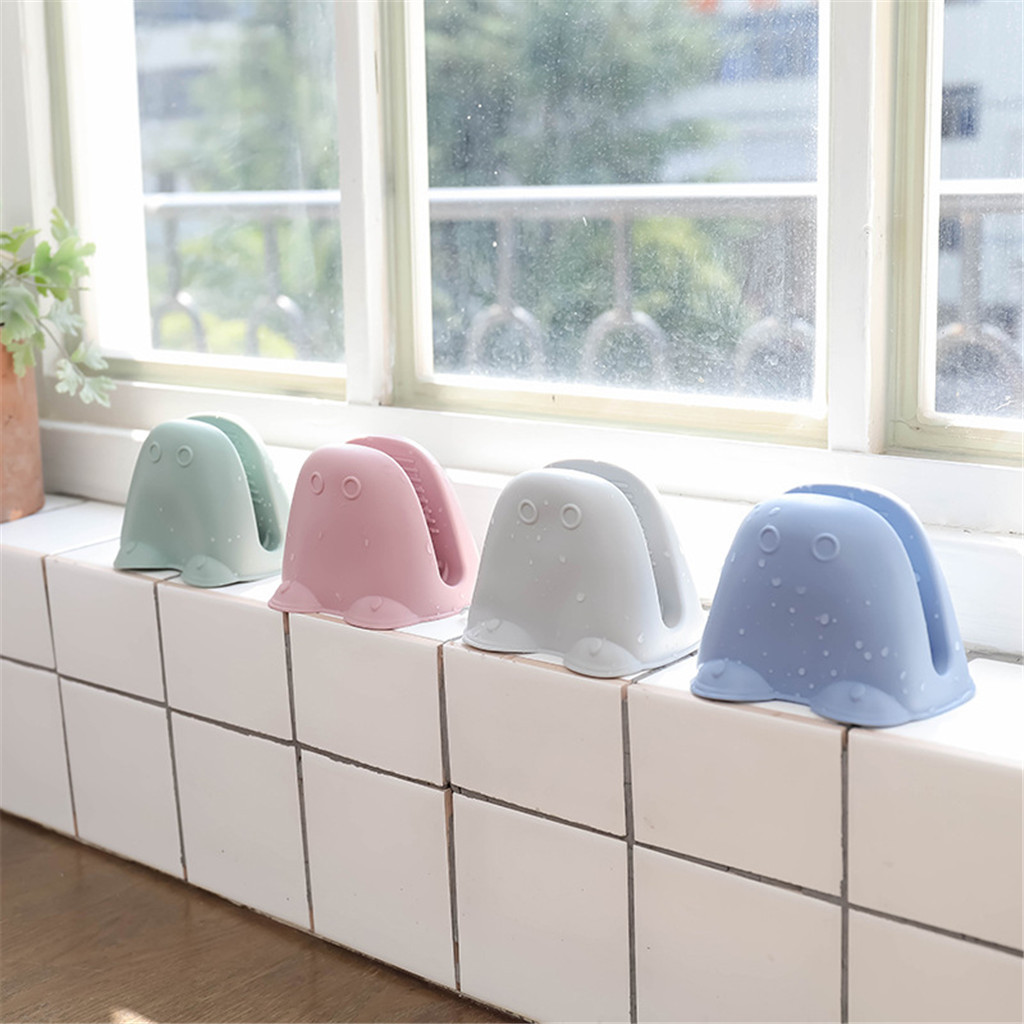 Silicone Heat Resistant Gloves Clips Cartoon Insulation Thickening Heat-Resistant High Temperature Non Stick Anti-slip Gloves