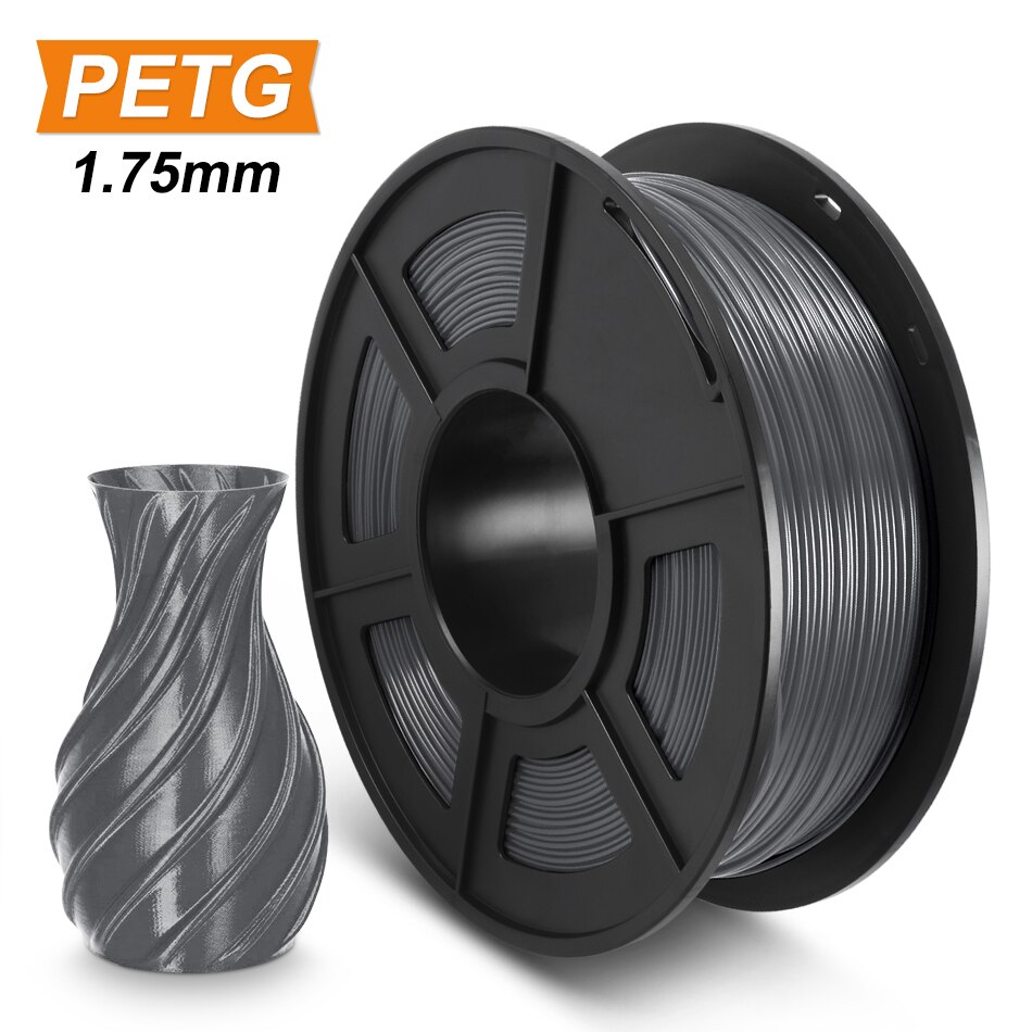 SUNLU 1,75 PETG 3D Drucker Filament Durchscheinend PETG 3d Filament 1KG Mit Spule Schnelle: PETG-grau