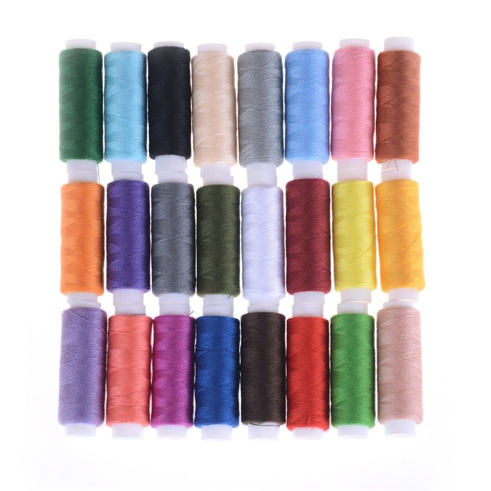 24 stuks/set naaigaren in verschillende kleuren, doe-het-zelf naaigarenset voor handnaaiwerk of naaimachinenaaigaren