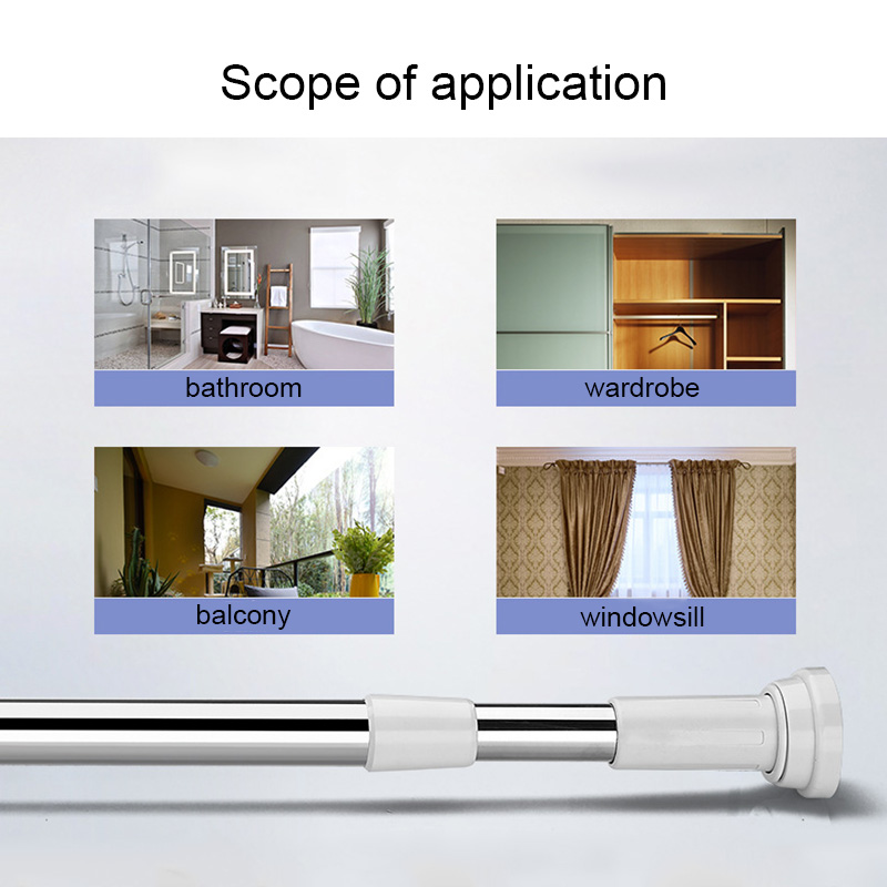 Spring Loaded Telescopic Rods Adjustable Rail Poles Clothes Wardrobe Tension Rail Pole Rods LXY9 OC09