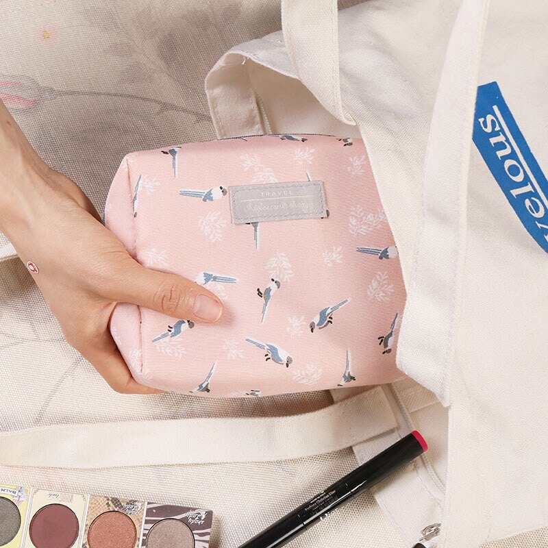 Mini Portatile di modo Della Borsa di Viaggio Wash Bag Articoli Da Toilette Dolce Floreale Organizzatore Cosmetico Del Sacchetto di Bellezza Del Sacchetto Kit di Trucco Del Sacchetto Make Up