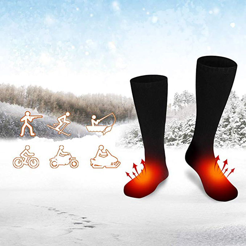 Tykkere varmere sokker elektriske opvarmede sokker genopladeligt batteri til kvinder mænd vinter udendørs skiløb cykling sport opvarmede sokker