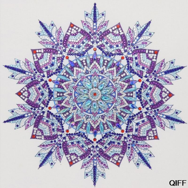 Cirkel mandala 5d specialformet diamantmaleri broderi håndarbejde rhinsten krystal kors håndværkssømssæt gør det selv: 10