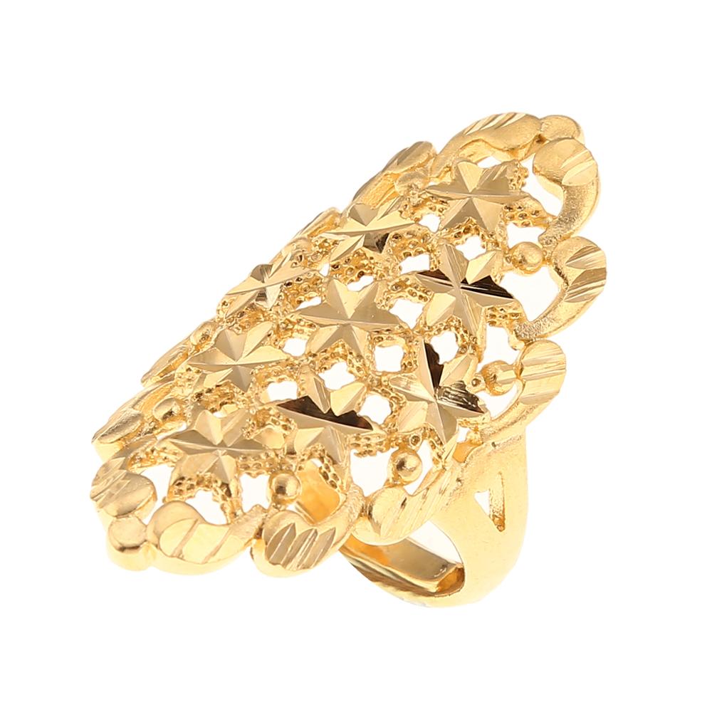 Dubai Gouden Ring Goud Kleur Engagement Maat Verstelbaar Vinger Ring voor Ethiopische Afrikaanse Sieraden